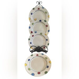 M. Bagwell “Happy Together” Colorful Dot Salad Plates Set of 4